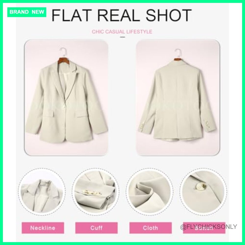 Polyester Notch Collar Blazer Jacket For Business… - image 5